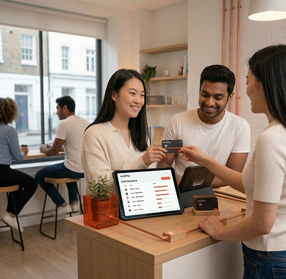 Business cards and team spending